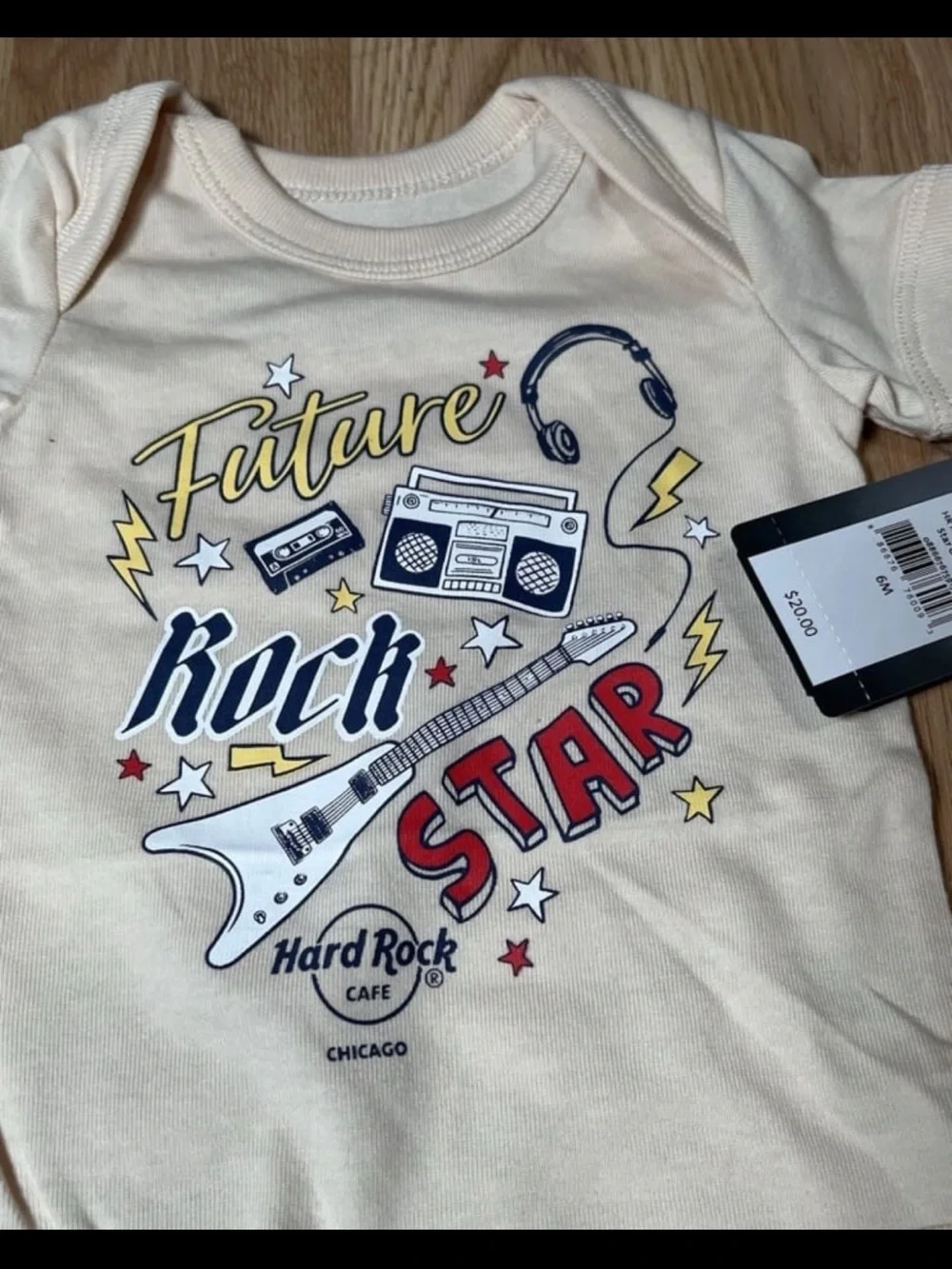 Hard Rock Cafe Chicago Future Rock Star Infant Boys One Piece Size 6M New